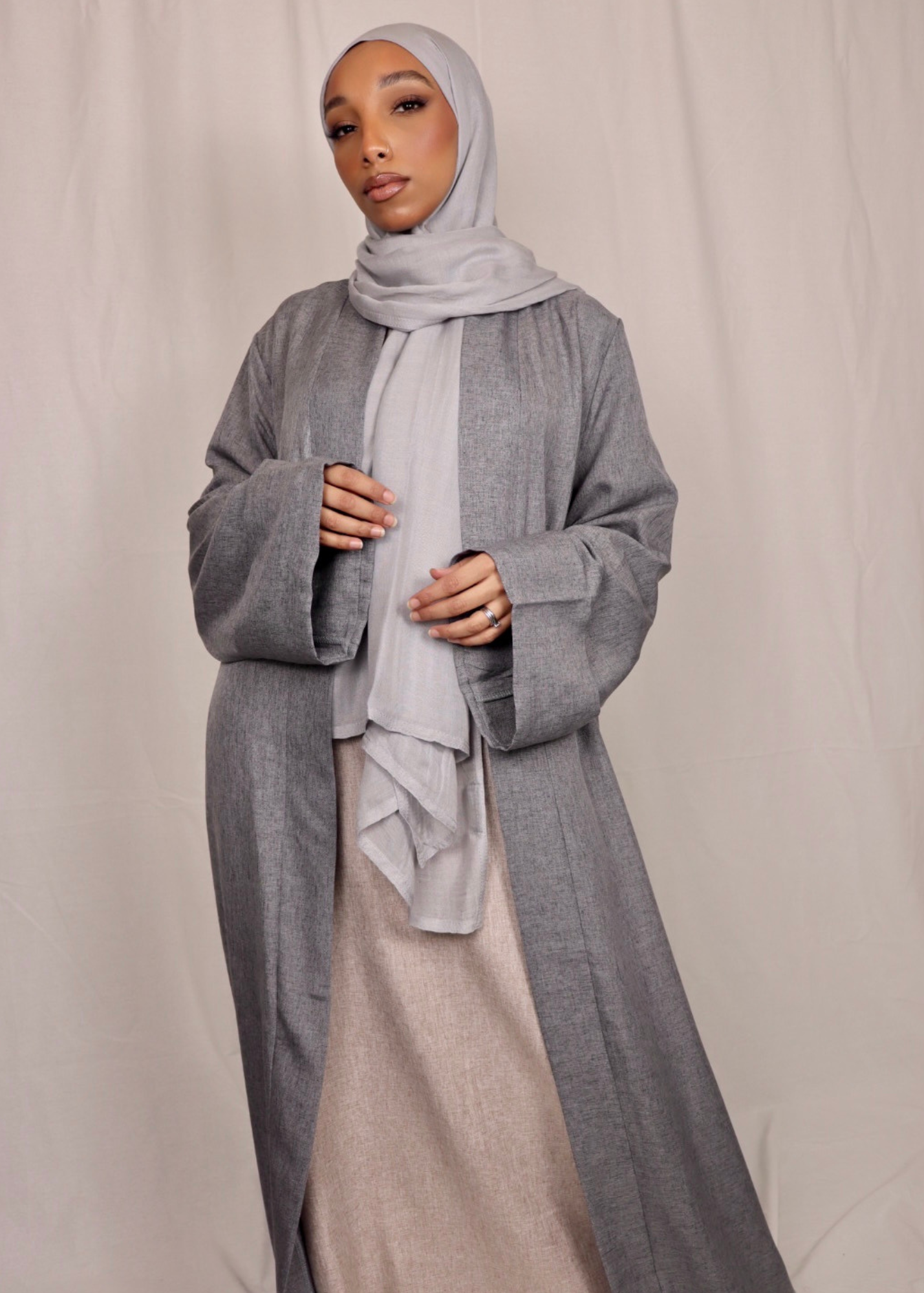 GREY - Medina Open Abaya