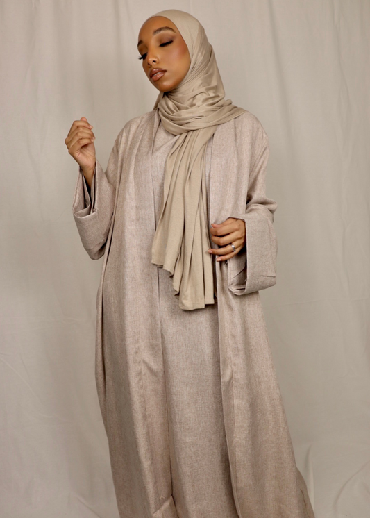 BEIGE - Medina Open Abaya