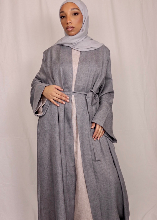 GREY - Medina Open Abaya