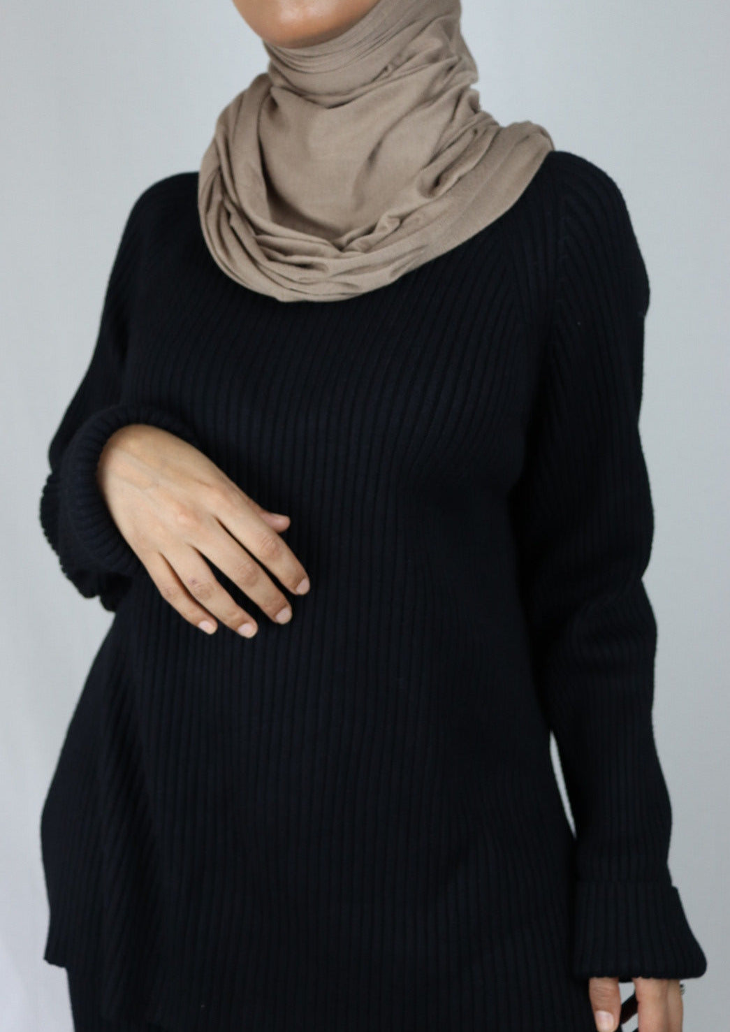 BLACK RIBBED LOUNGE WEAR SET