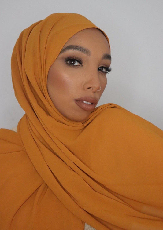 honey bronze everyday luxury chiffon hijab