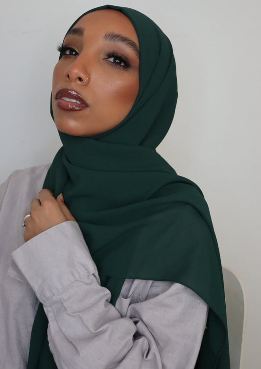 FOREST GREEN CHIFFON HIJAB