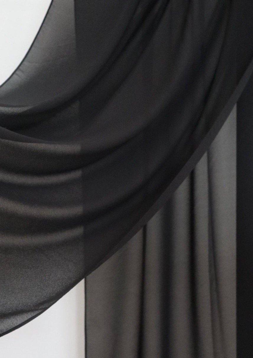 black luxury chiffon hijab 