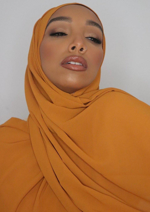 honey bronze everyday luxury chiffon hijab