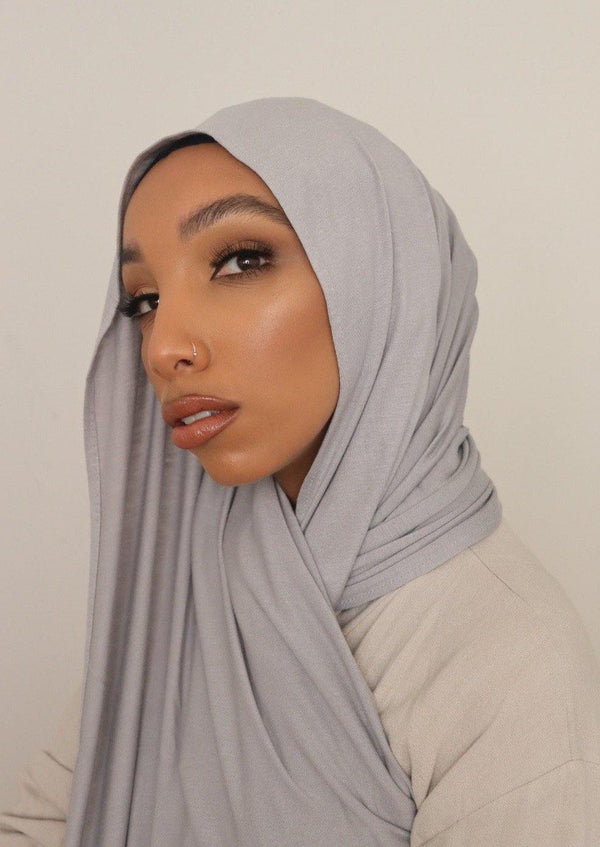 grey premium jersey hijab