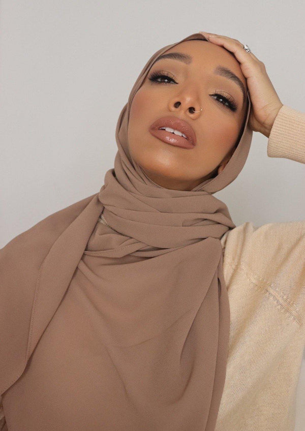 mocha everyday luxury chiffon hijab