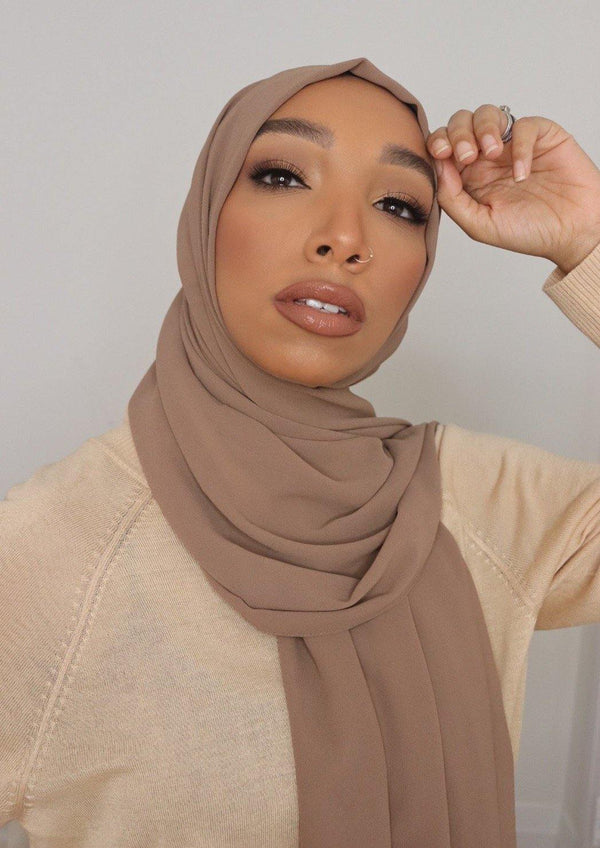 mocha everyday luxury chiffon hijab