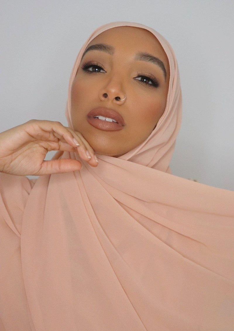 soft pink everyday luxury chiffon hijab