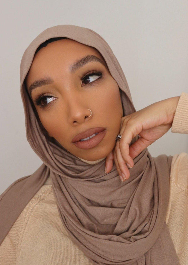 taupe premium jersey hijab