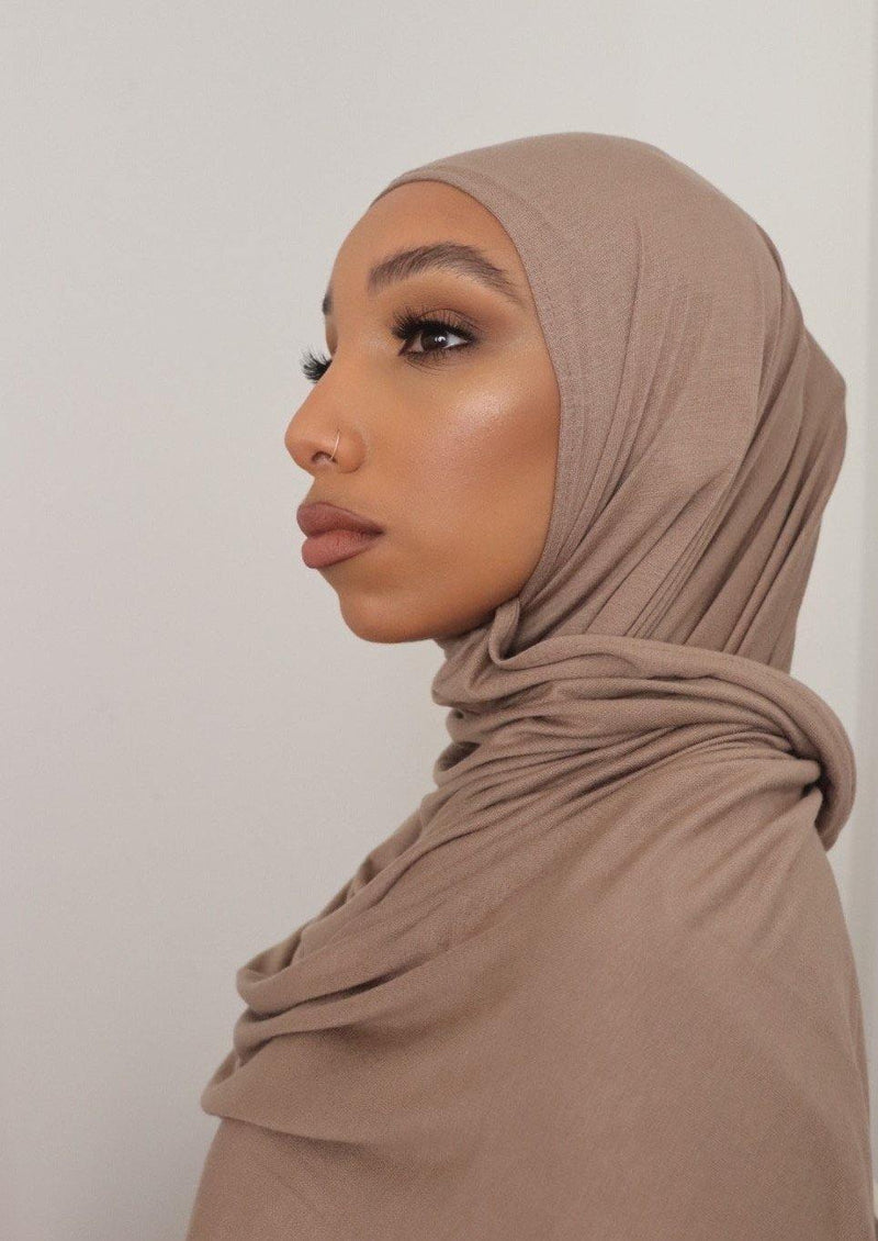 taupe premium jersey hijab – Latifa Label